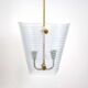 Opaline glass and brass lamp, 1950s