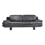 Convertible leather patchwork sofa