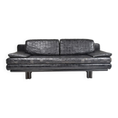Convertible leather patchwork sofa