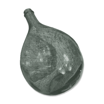 Dame jeanne ancienne verre fumé vert