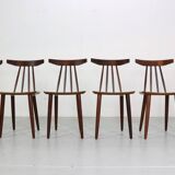 Poul Volther Set Of 6 Dinning Room Chairs "3705" For Fremel Røjle, Denmark, 1960