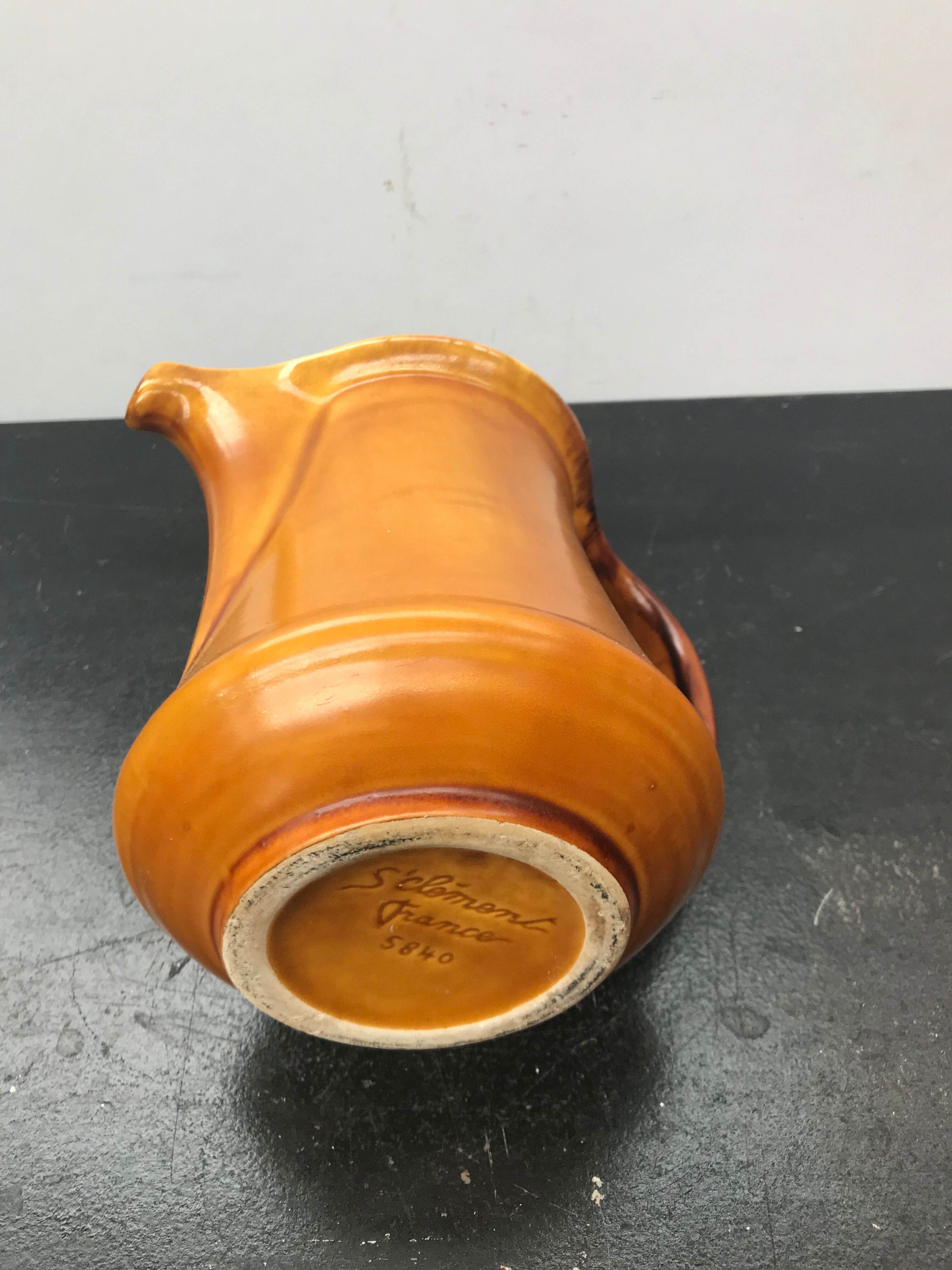 Former Pitcher ST CLEMENT Ceramics Yellow Made In France Vintage