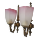 Pair of Art Deco pink wall sconces