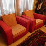 Pair of club chairs, 20s
