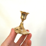 Duo of brass candle holders