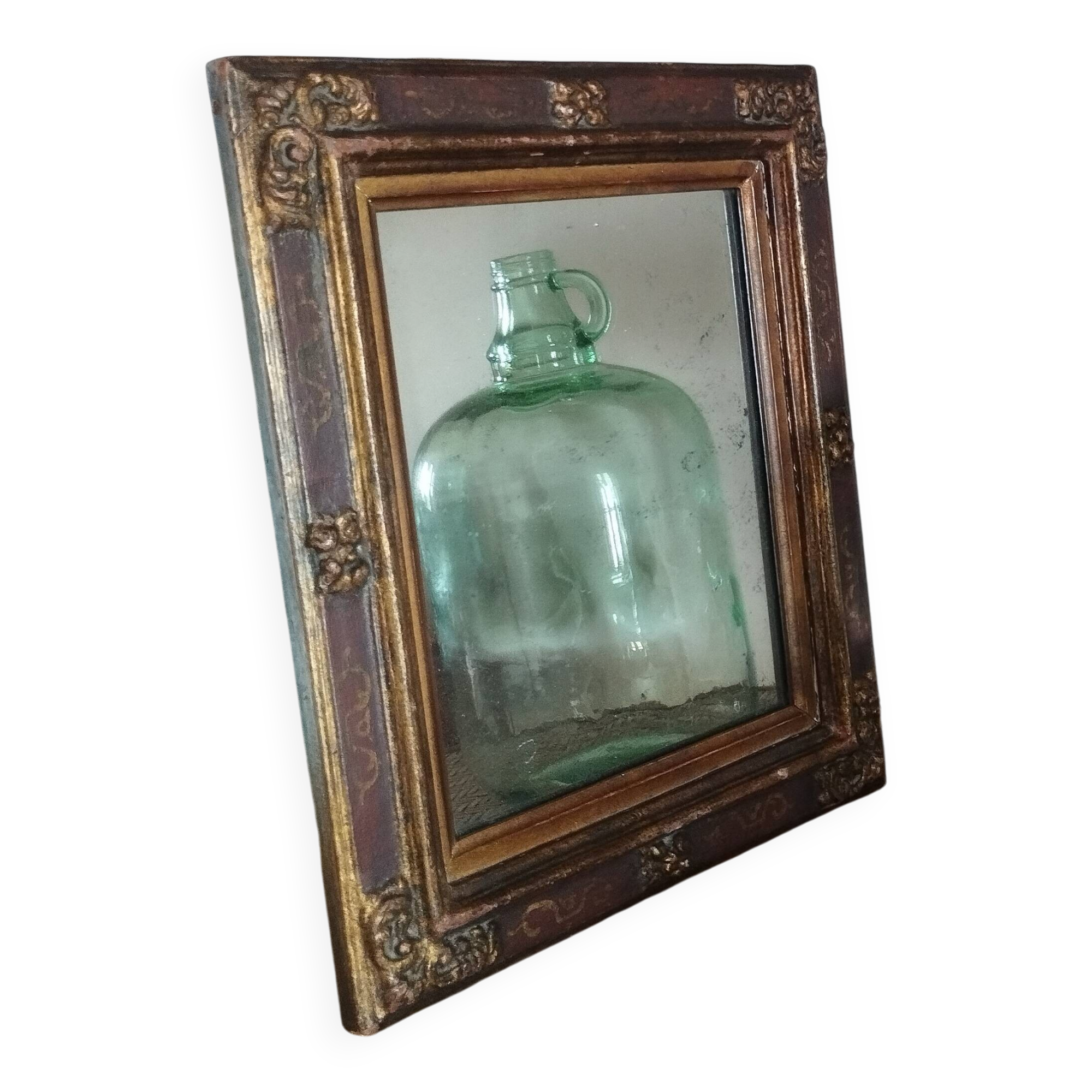 Small rectangular mirror with mercury glass "Leluc"