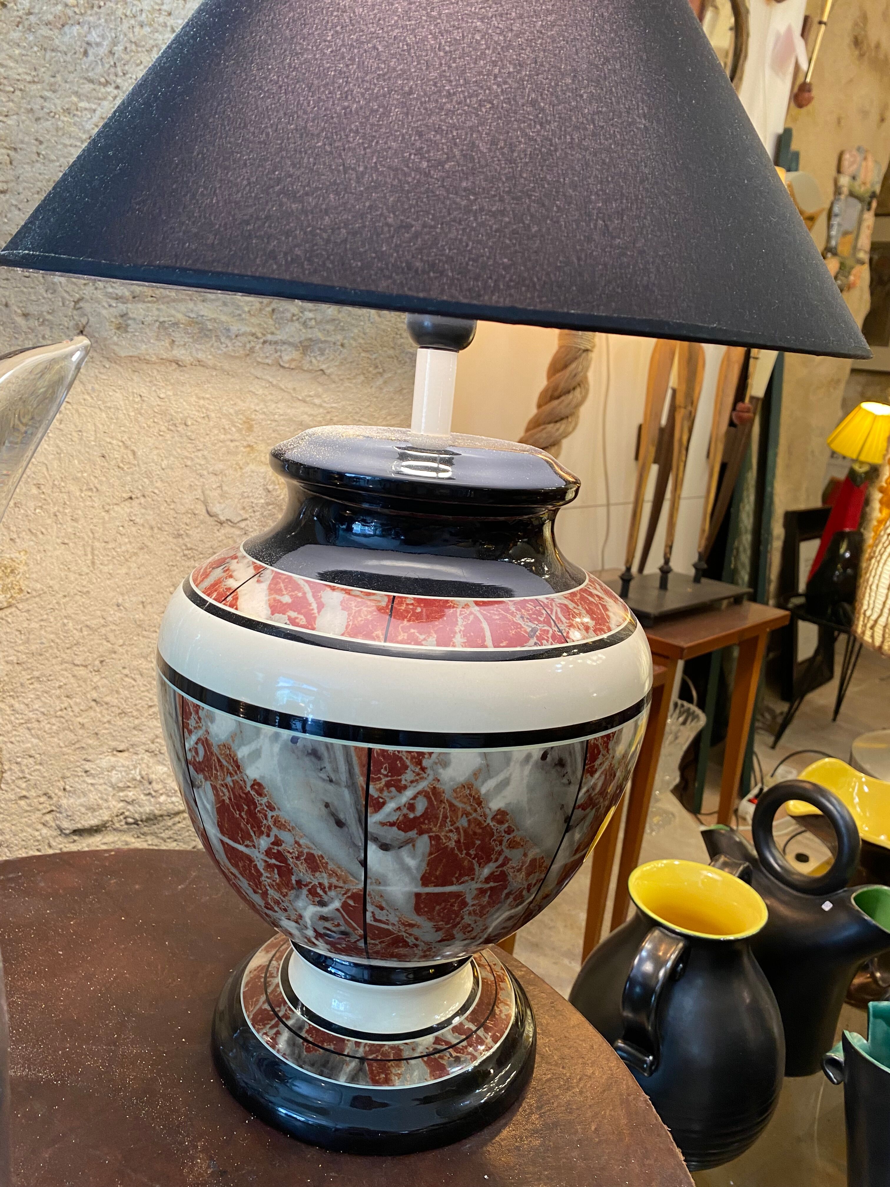 Imitation marble lamp 1980s