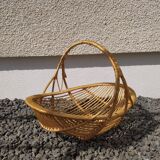 Panier en osier rotin vintage