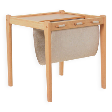 Danish side table with magazine holder by S.P. Jensen for BRDR Furbo