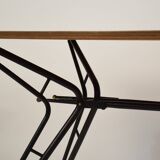 Mid-Century Italian Dining Table in Black Lacquered Metal and Formica, 1952