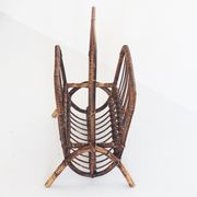 Vintage rattan magazine holder, France 1960