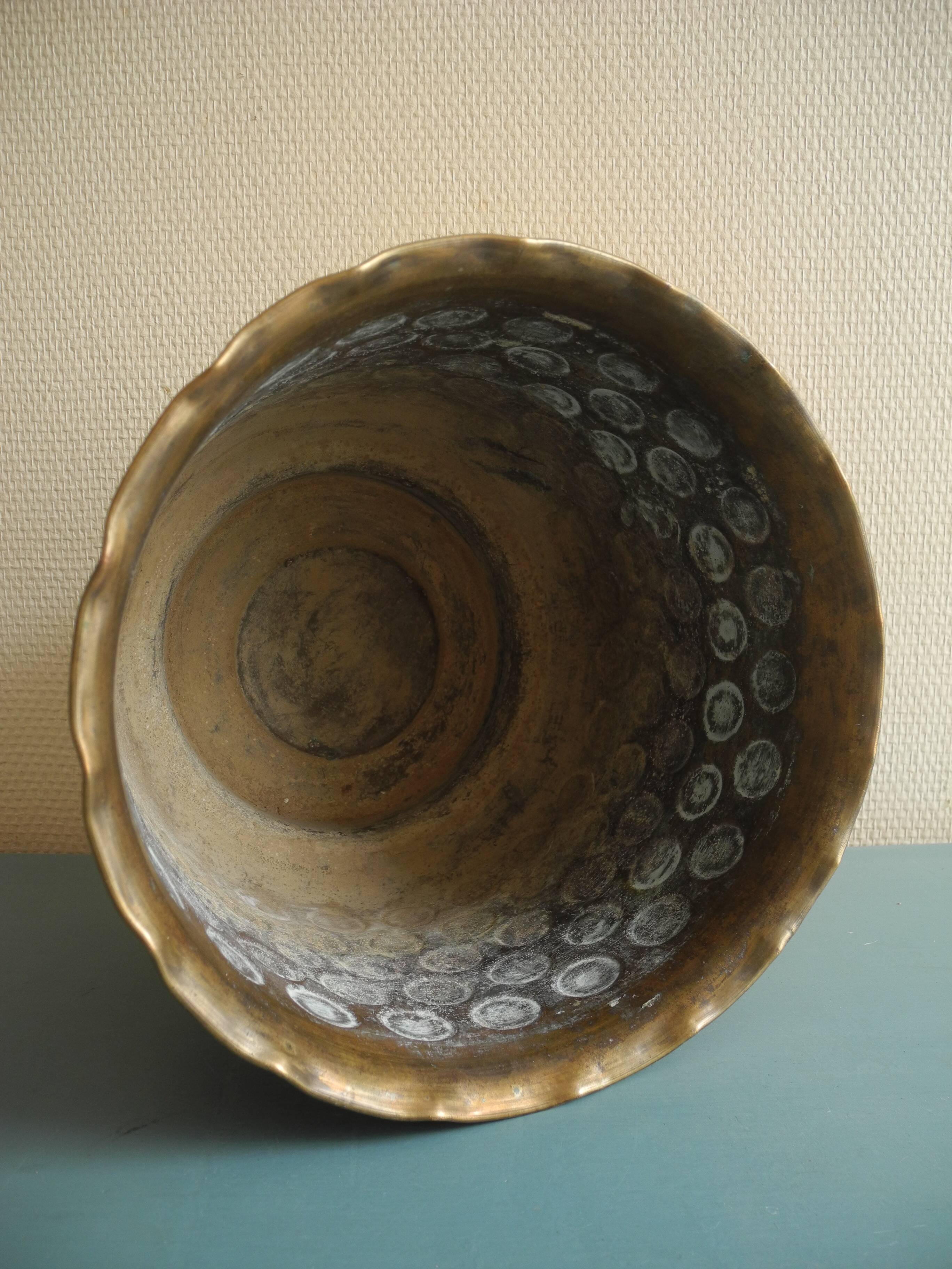 vintage brass flower pot cover