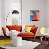 Blue orange abstract art "abandonment to the other"