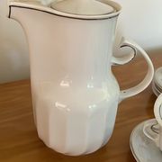Vintage white porcelain coffee service from hollóháza hungary