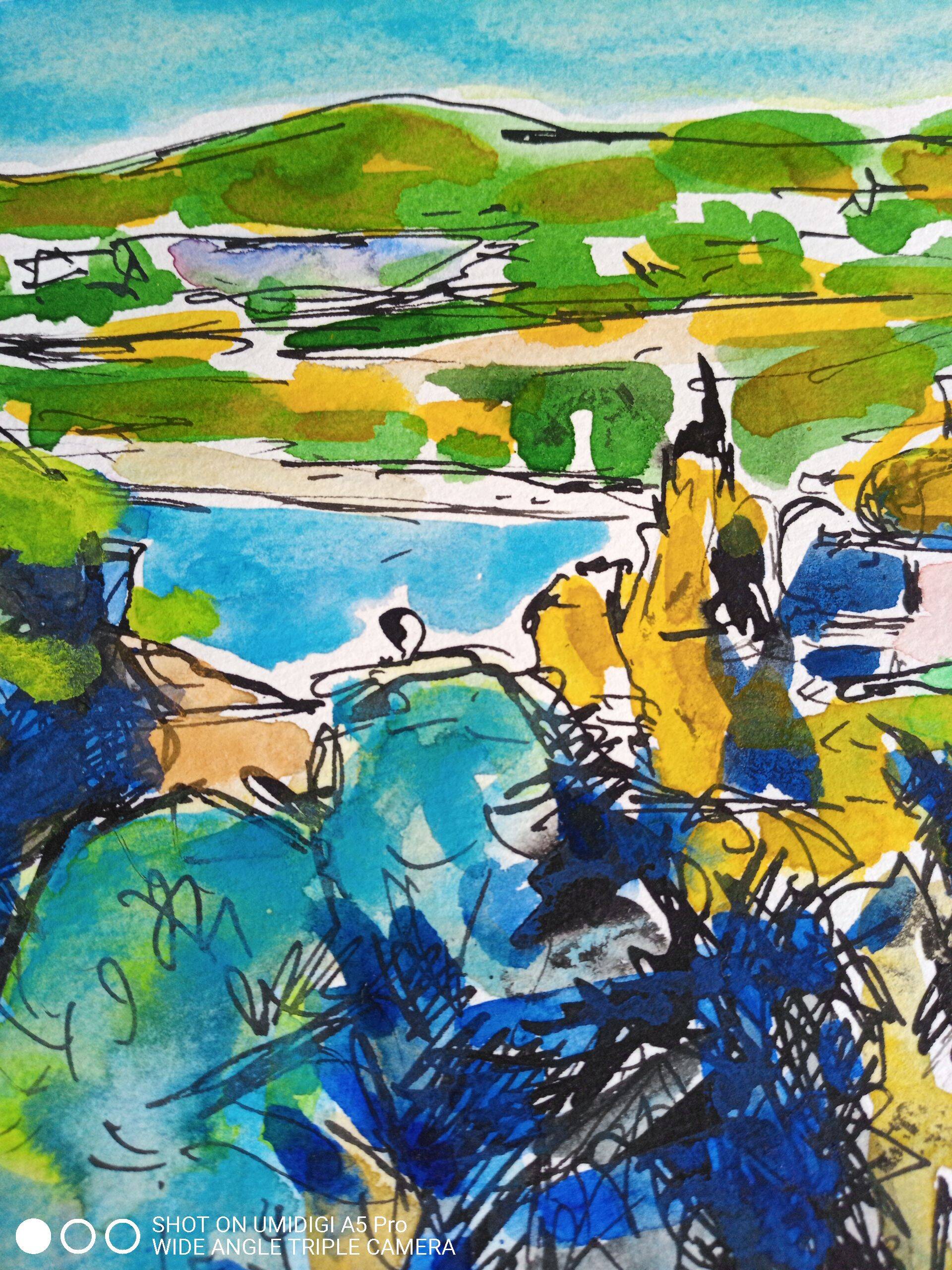 Pierre Lacroux (1909-1993) Gouache 24 x 32 cm - Beaulieu sur Mer 1981