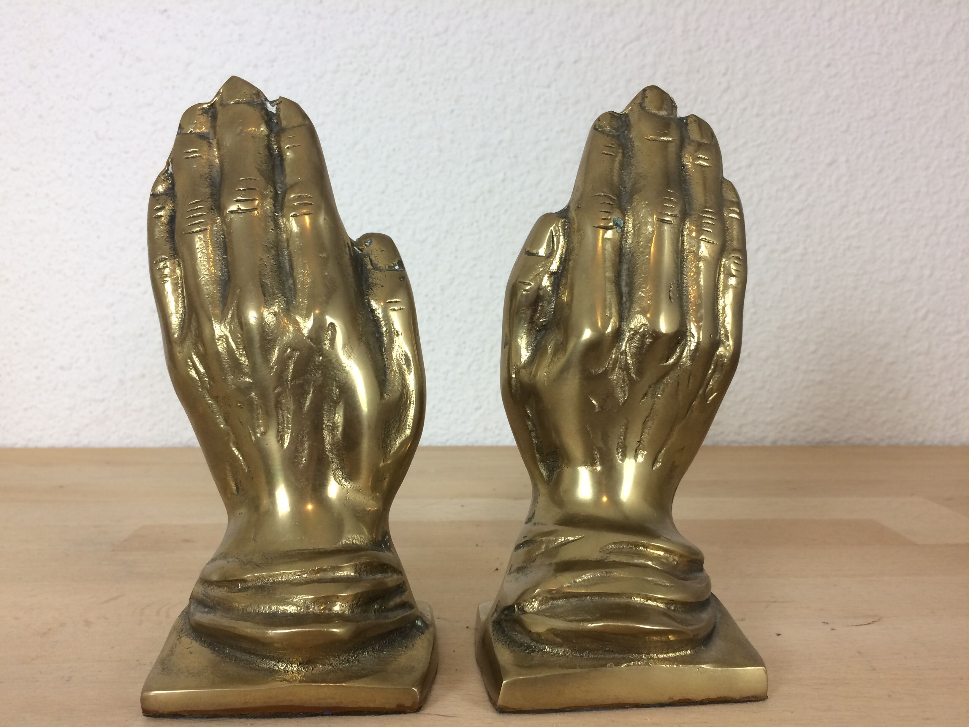 Brass hand bookends