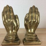 Brass hand bookends