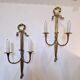 Pair of Louis XVI Wall Lights with 2 lights from the 50's 60's neo-classical style Maison Bagués