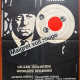 Original cinema poster "Maigret sees red" Jean Gabin 60x80cm 1963