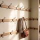 Vintage industrial wooden wall coat rack / wall coat rack