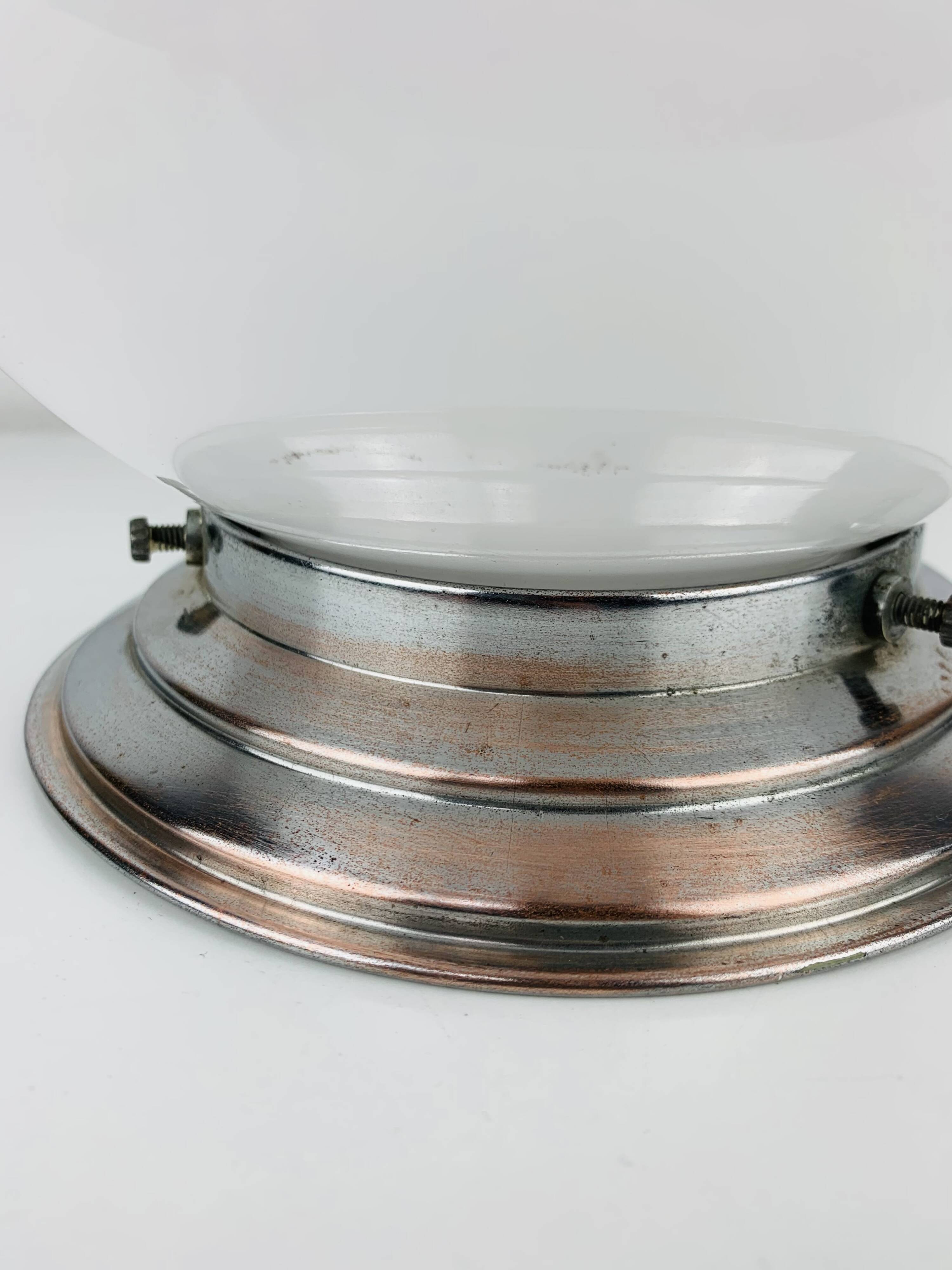 Art Deco opaline glass globe wall light, ceiling light