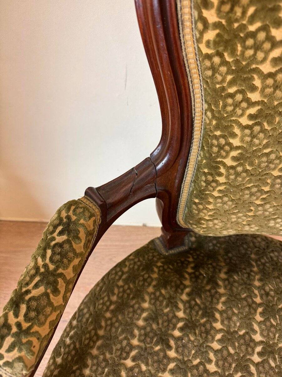 Paire de fauteuils style Louis XV en acajou époque XIXeme