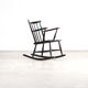 Black lacquered wooden rocking chair 70