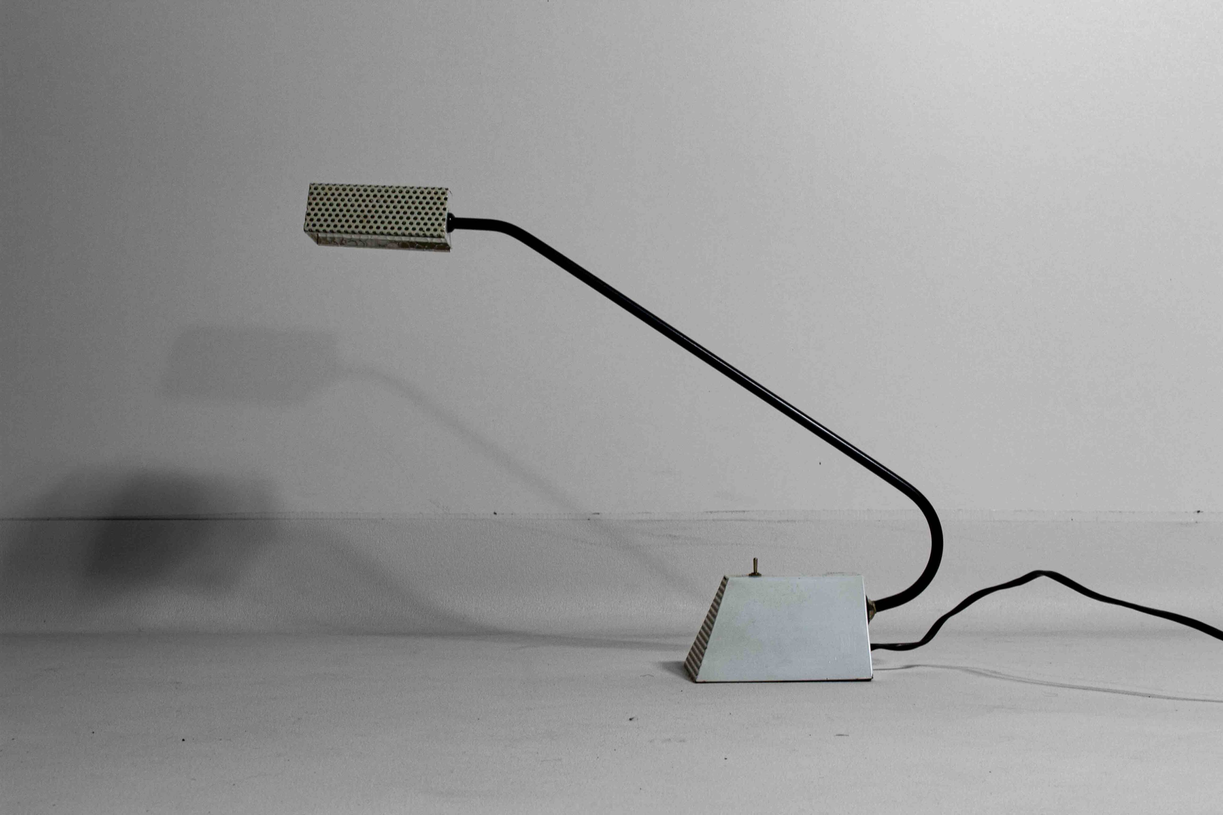Functionalist geometrical desk lamp, France 1950s