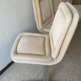 Set of 4 chairs in cream velvet seventies