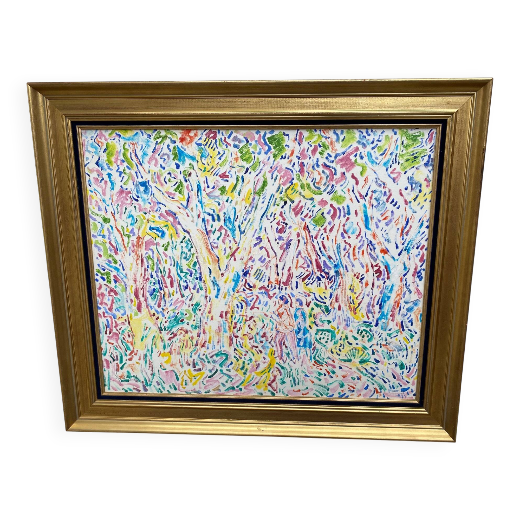 Oil painting signed armand bouvier fauvism style walkers ss le bois