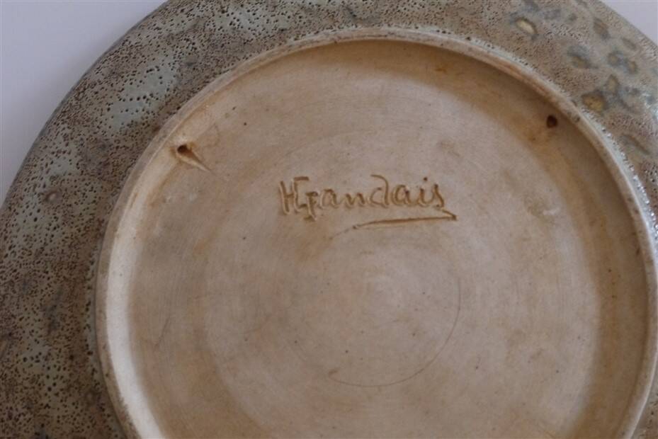 Art Nouveau ceramic plate by Henri Gandais 1930
