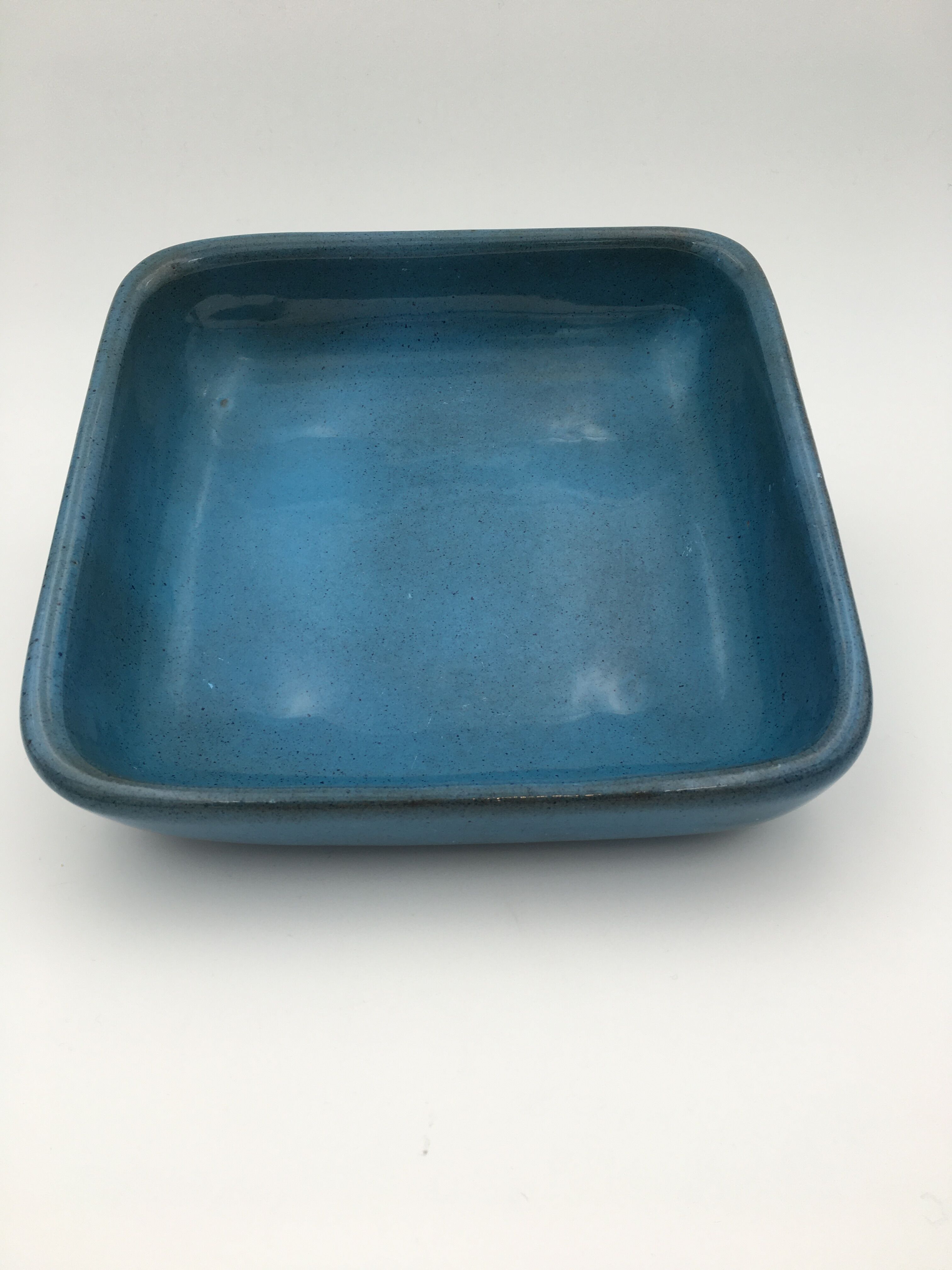 Hollow cup enamelled terracotta, turquoise, by Dawn Chatoney - 20th, 21st century