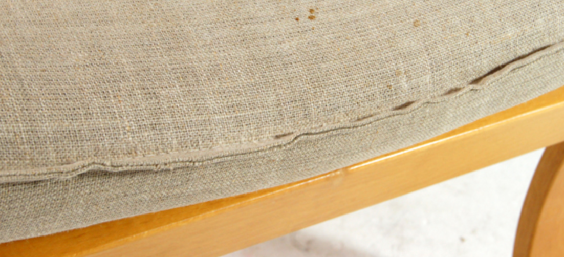 Easy lounge chair in modern curved wood fabric