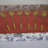 6 cuillères à café , EMF or fin garanti, boite d'origine -1950-