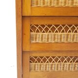 Chest of drawers wood and rattan 60s