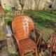 Pair of armchairs in chestnut