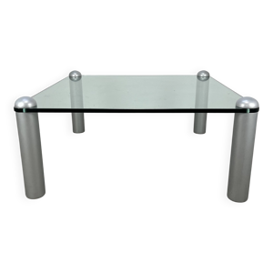 Table basse Ligne Roset verre design postmoderne années 80