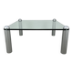 Ligne Roset coffee table, glass, postmodern design, 80s