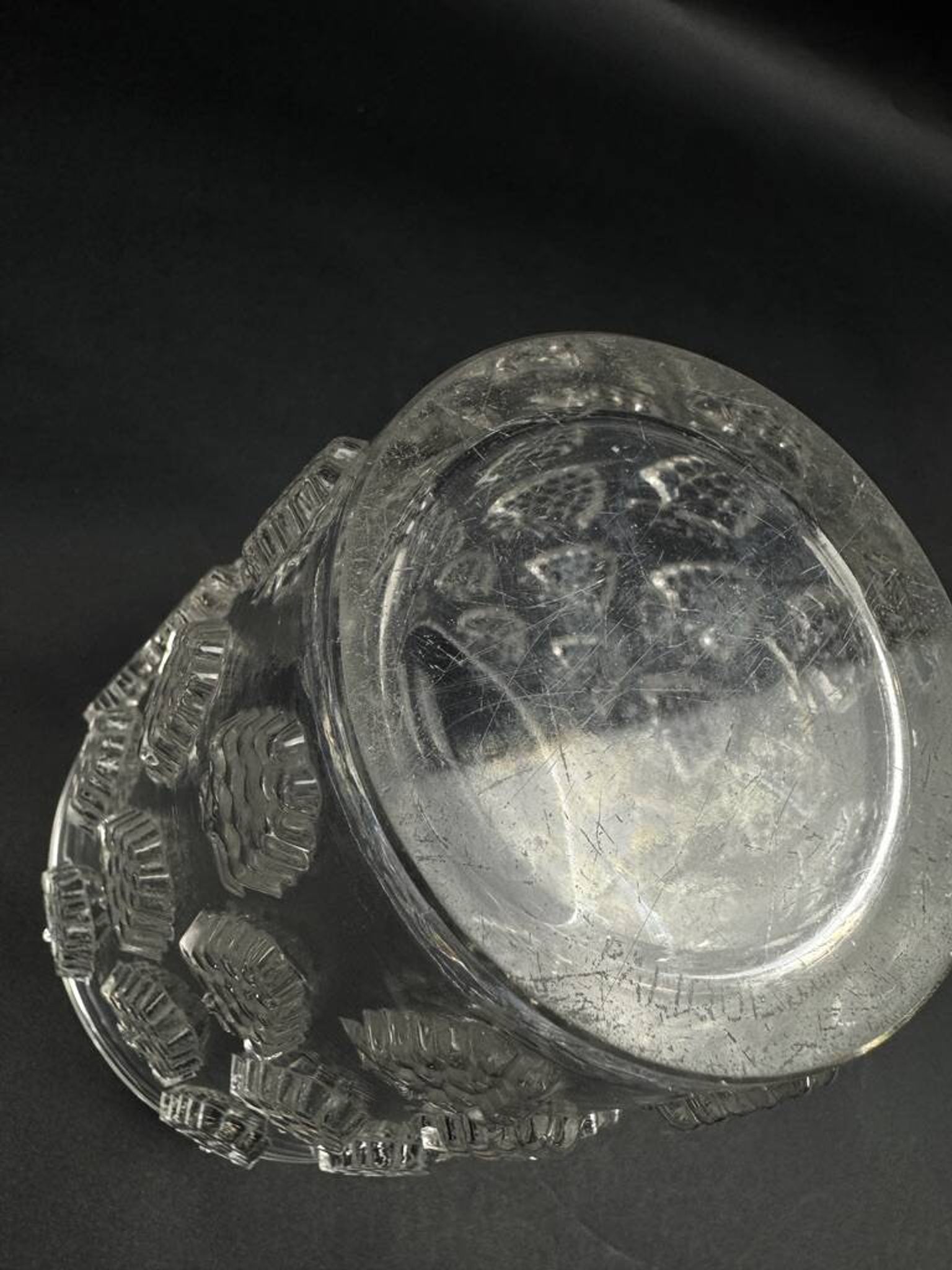 René Lalique "Malaga" model vase, pressed molded glass, circa 1937