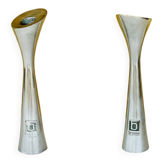 Scandinavian pair of candlesticks by Broste, Copenhagen circa 1970/1980.