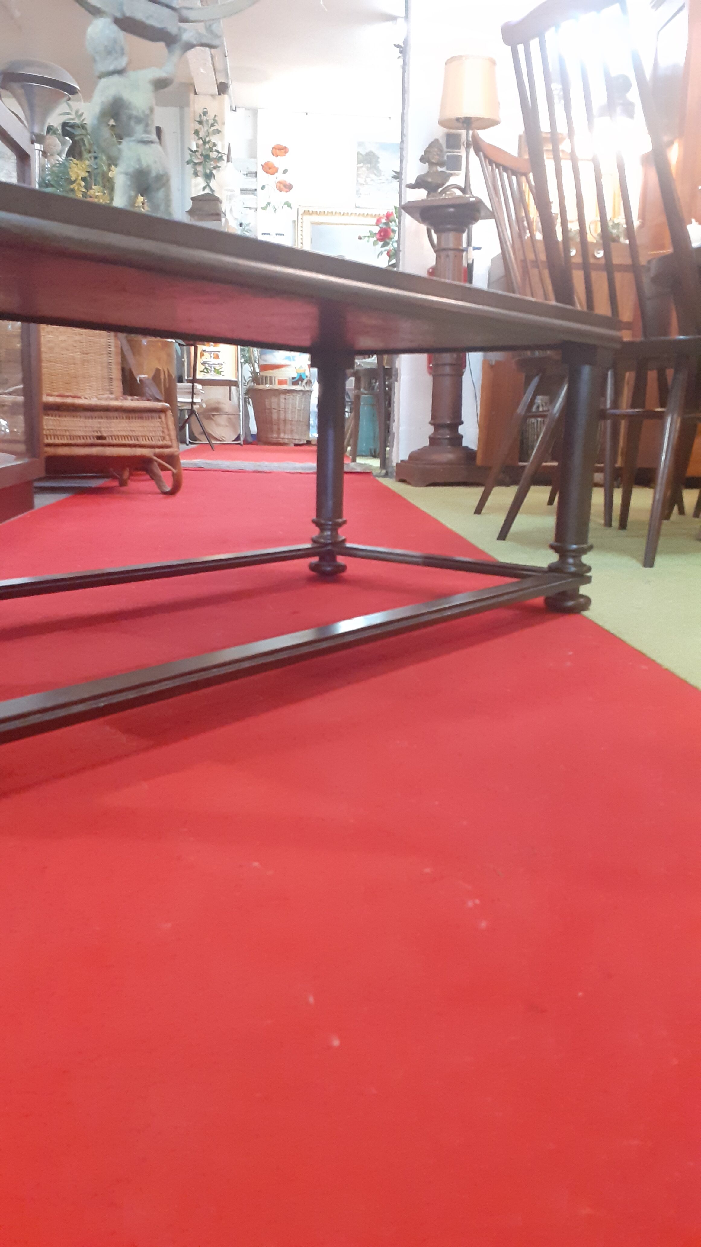 Table basse plateau carreau pierre nature pieds acier art deco