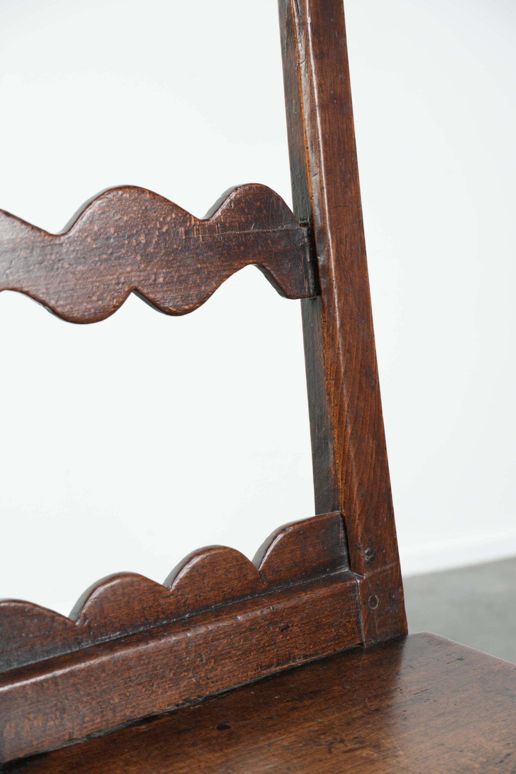 French antique Lorraine chair made of oak from the 18th century