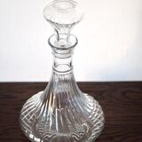 Scrolled glass wine decanter