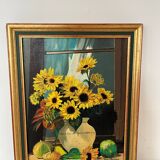 Oil on canvas sunflowers