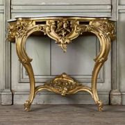 Louis XV style console table in gilded wood, 19th century