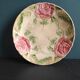 French antique plate decorated with roses in barbotine