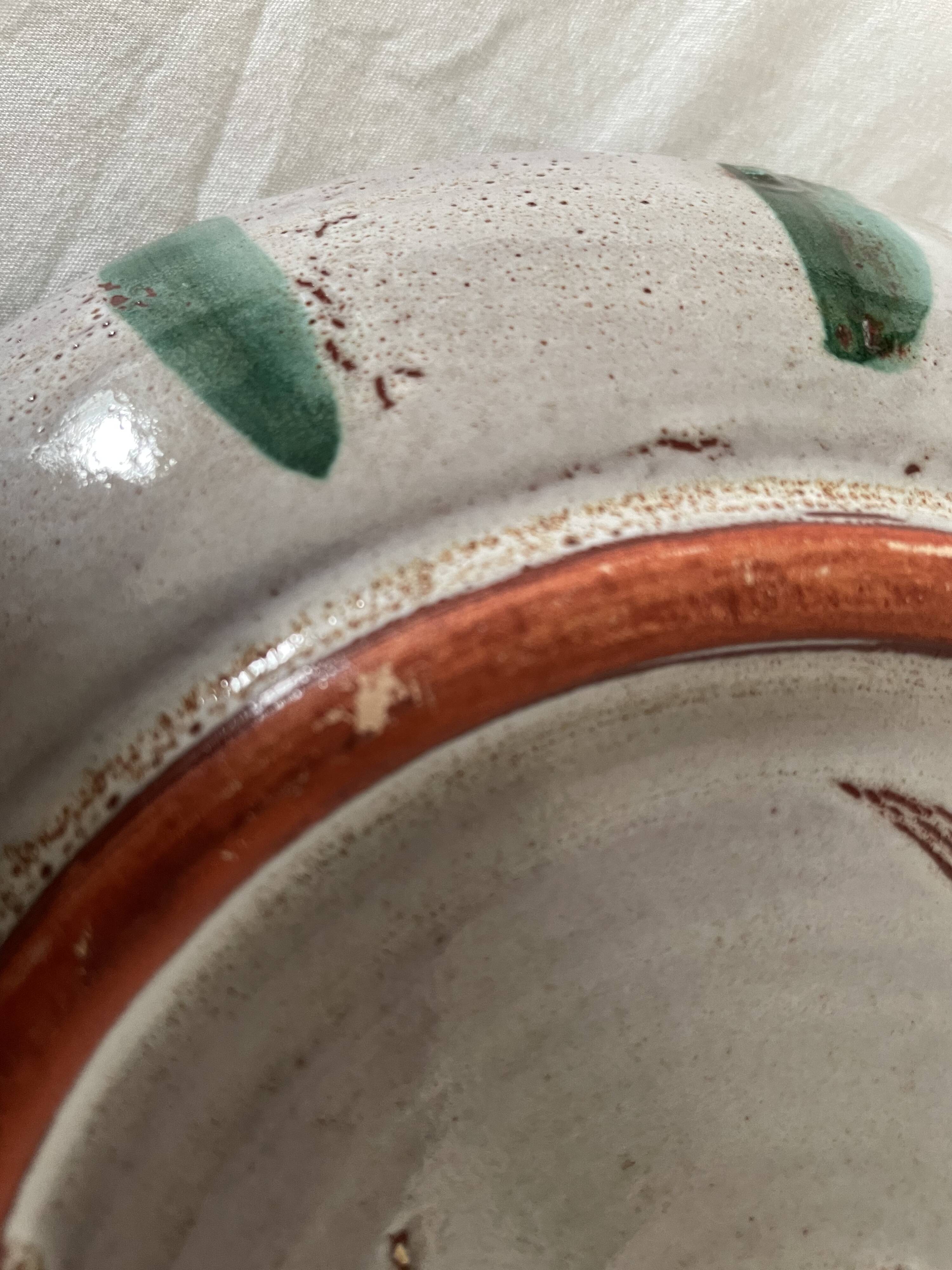 Vallauris deep plate with thistles