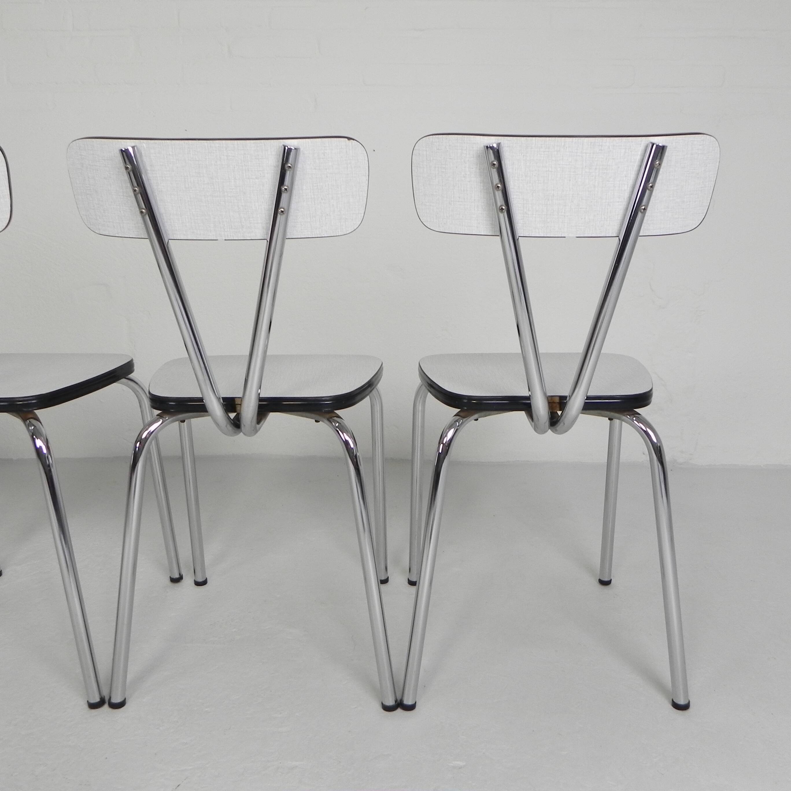 Set of 4 Formica dining chairs, 1960s