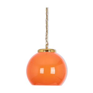 Suspension en verre orange