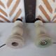 Pair of off-white patinated lamp bases